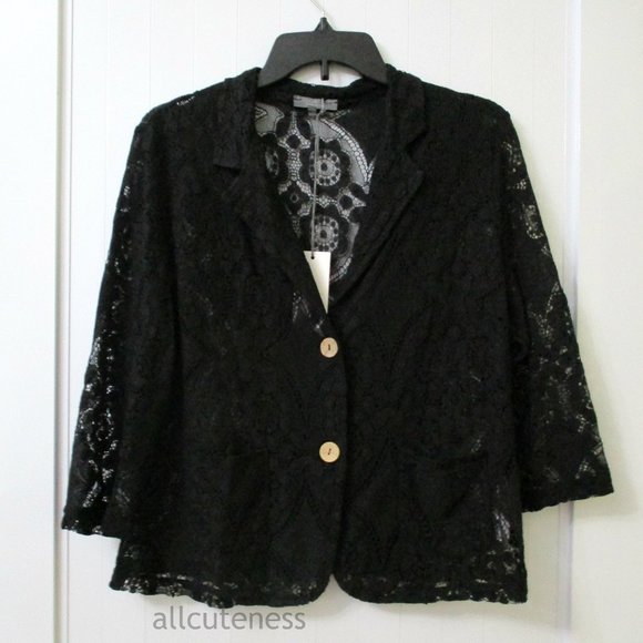 Piazza Del Tempio Black Lace Jacket - Picture 1 of 5